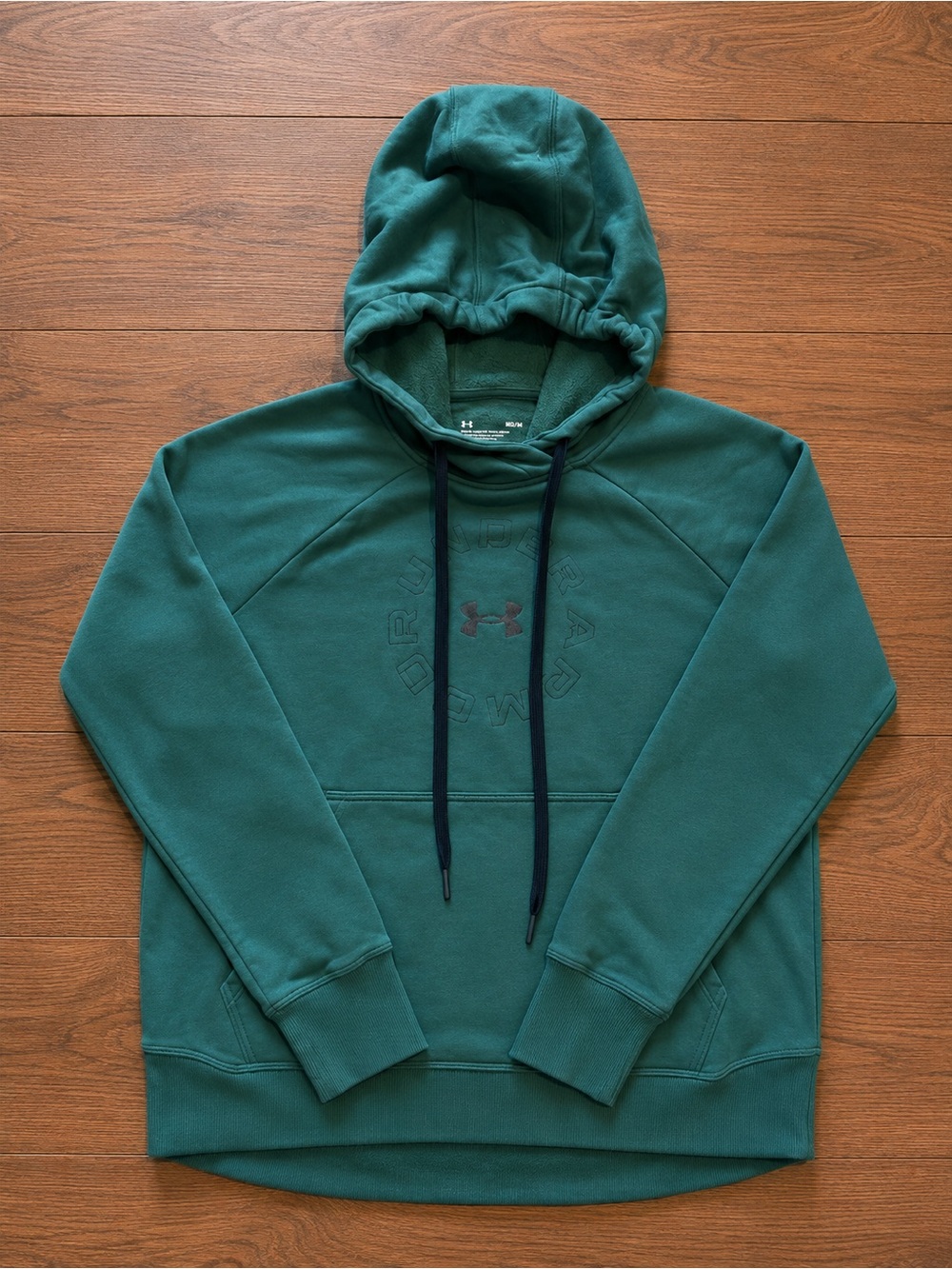 Under Armour Women’s Forest Green Hooded Sweatshirt with Black Drawstrings